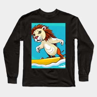 Roaring Waves Lion Surf Long Sleeve T-Shirt